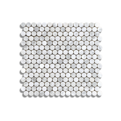 Bianco Carrara Marble Mosaic | Penny Round - Tilewave | Tile Supplier Sydney