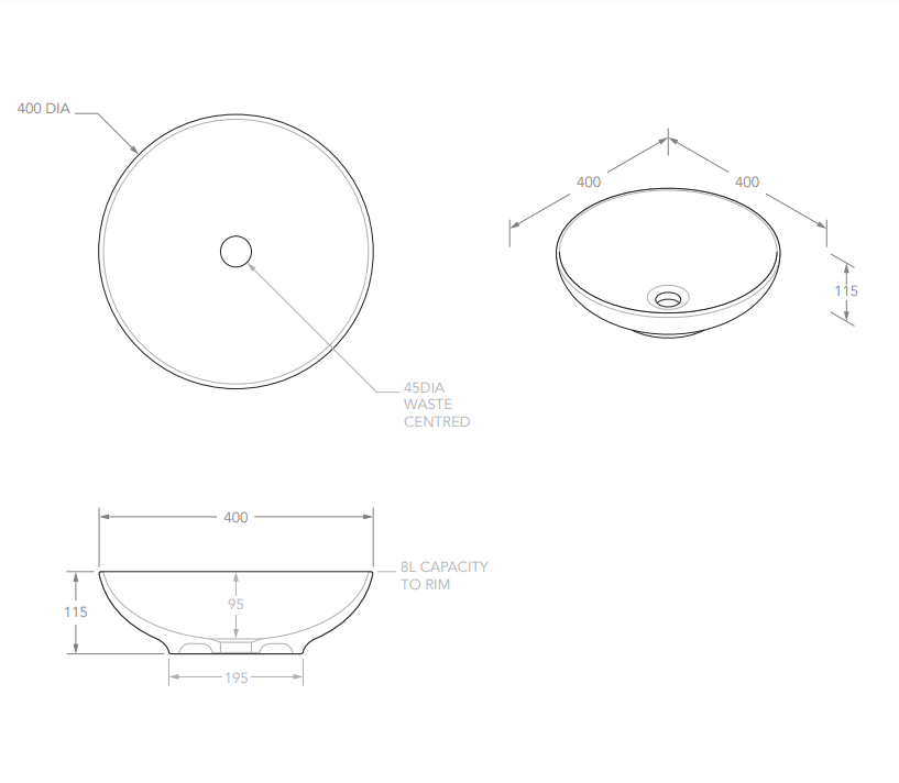 Circuit Above Counter Basin | Matte White - ADP | Tile Supplier Sydney