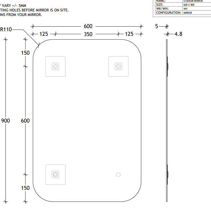 Stadium Mirror - ADP | Tile Supplier Sydney