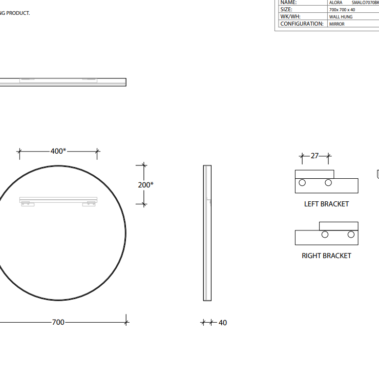 Alora Framed Mirror | Matte Black - ADP | Tile Supplier Sydney