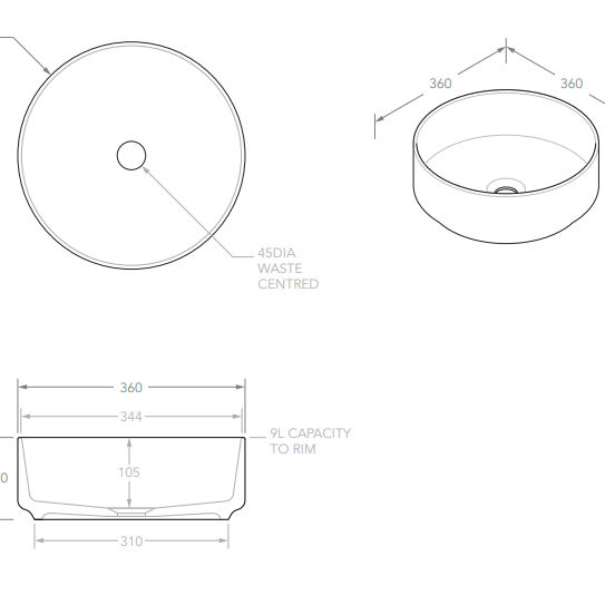 Margot Above Counter Basin | Matte Ivory - ADP | Tile Supplier Sydney