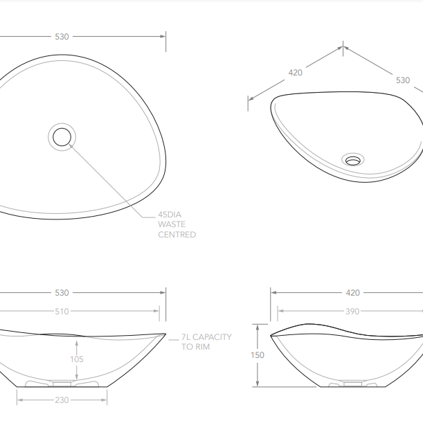 Fiore Above Counter Basin | Gloss White - ADP | Tile Supplier Sydney