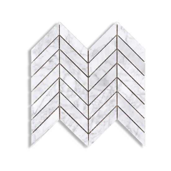 Bianco Carrara Marble Mosaic | Chevron - Tilewave | Tile Supplier Sydney
