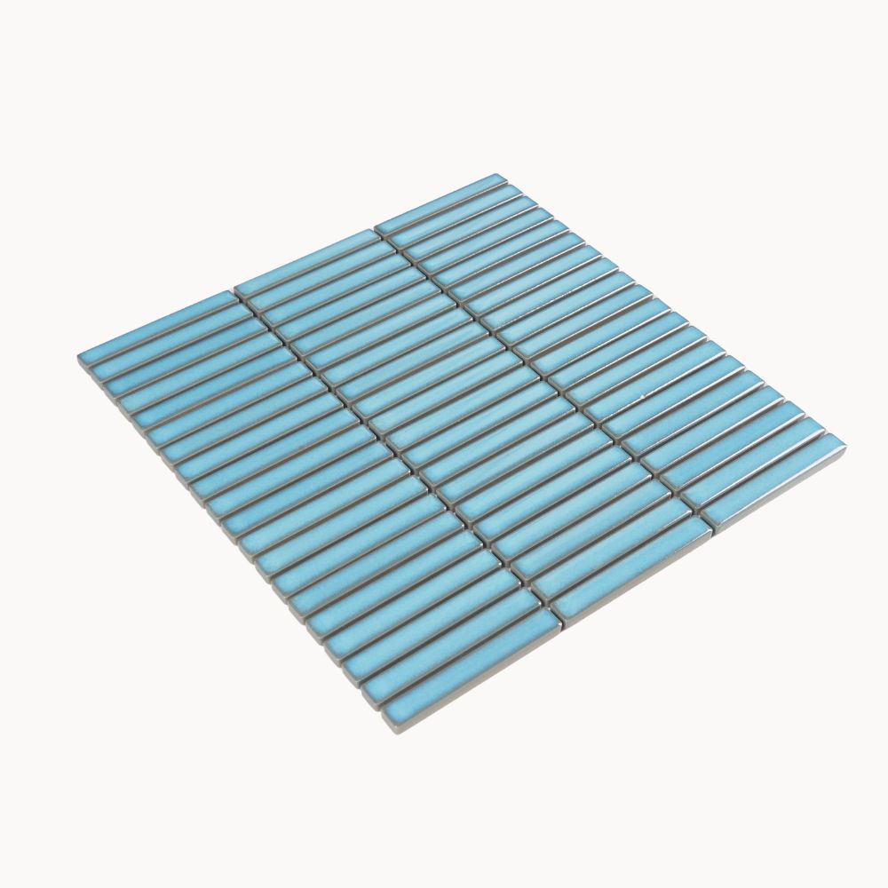 Fuji Crystal Glazed Mosaic Tile 12.8x95mm Sky Blue - Tilewave | Tile Supplier Sydney
