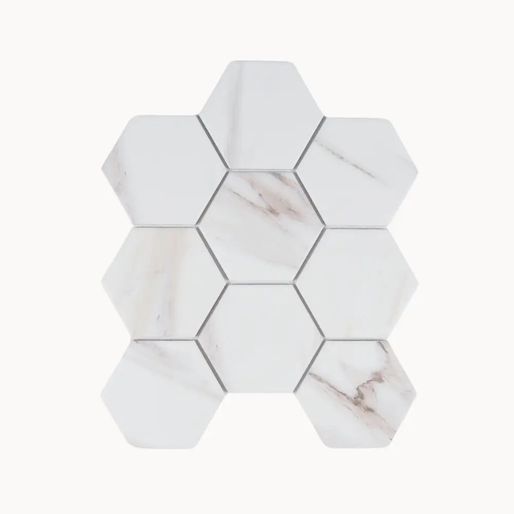 Carrara Grace 95x110mm Hexagon Mosaic Tile - Tilewave | Tile Supplier Sydney