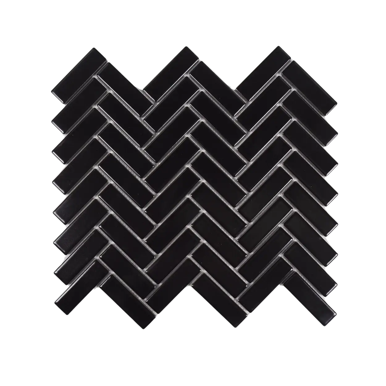 Herringbone Mosaic Tile 21.5x71.5mm Black - Tilewave | Tile Supplier Sydney
