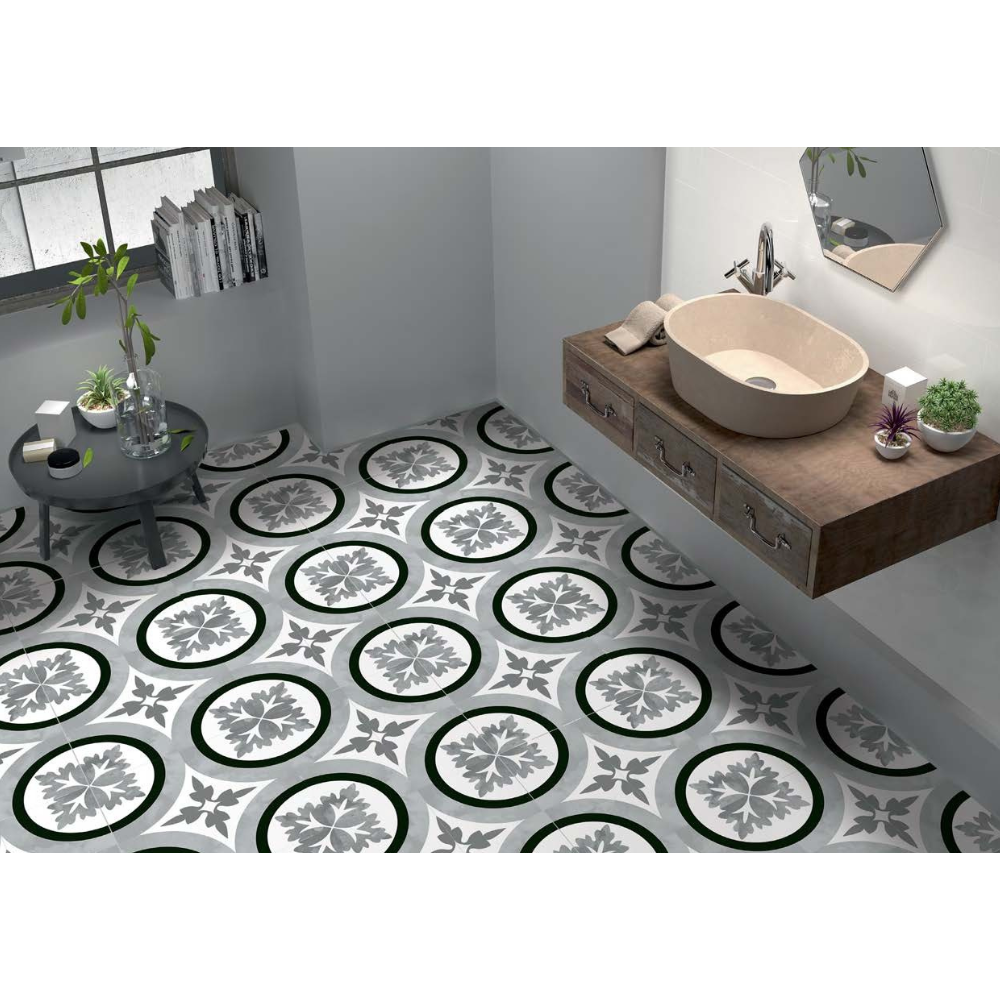 Metro Collection Ornamental Black & White Matt - Tilewave | Tile Supplier Sydney