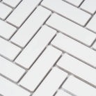 Herringbone Mosaic Tile 21.5x71.5mm White - Tilewave | Tile Supplier Sydney