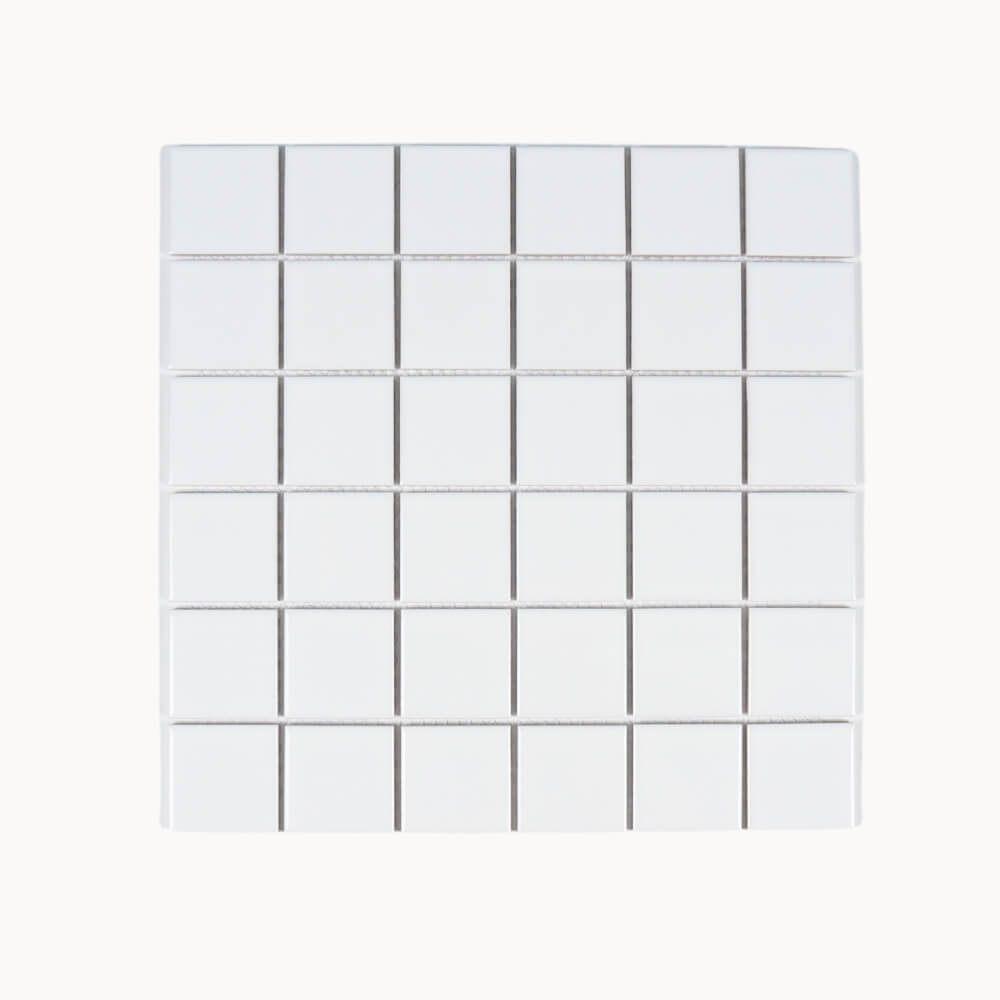 Koala Square Mosaic Tile Gloss White 48x48mm - Tilewave | Tile Supplier Sydney