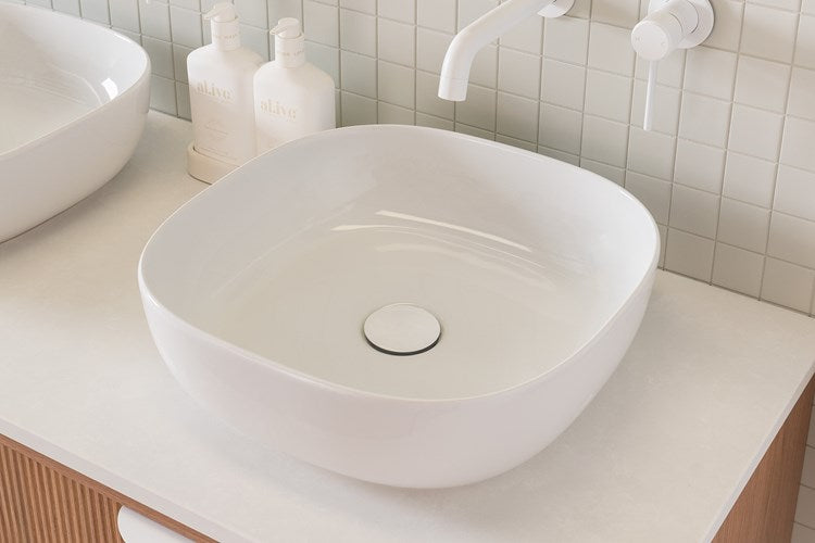 Glam Above Counter Square Basin | Gloss White - ADP | Tile Supplier Sydney