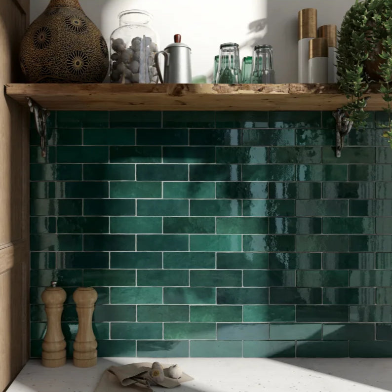 Artisan Moss Green Gloss Subway Tile - Tilewave | Tile Supplier Sydney
