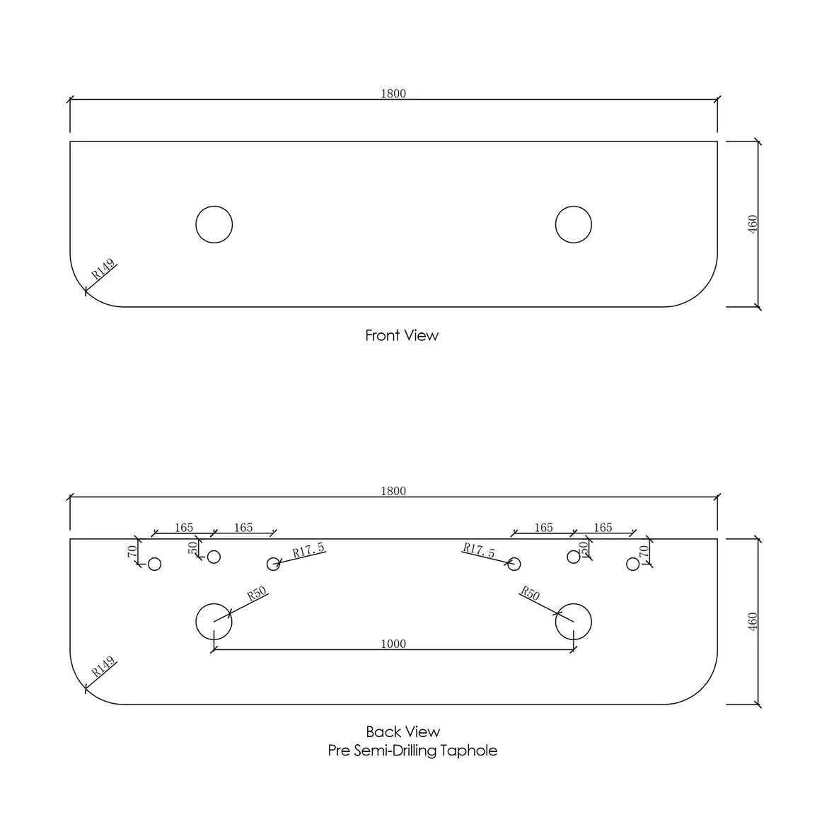 Bondi White Fluted Curved Double Basin Vanity - Otti | Tile Supplier Sydney