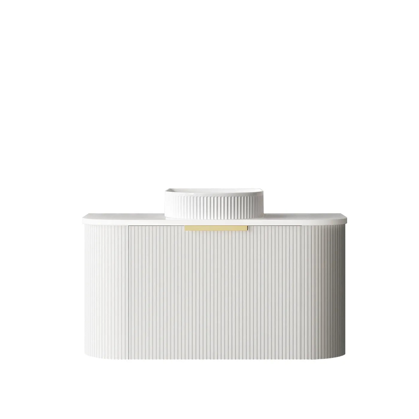 Bondi White Fluted Curved Single Basin Vanity - Otti | Tile Supplier Sydney