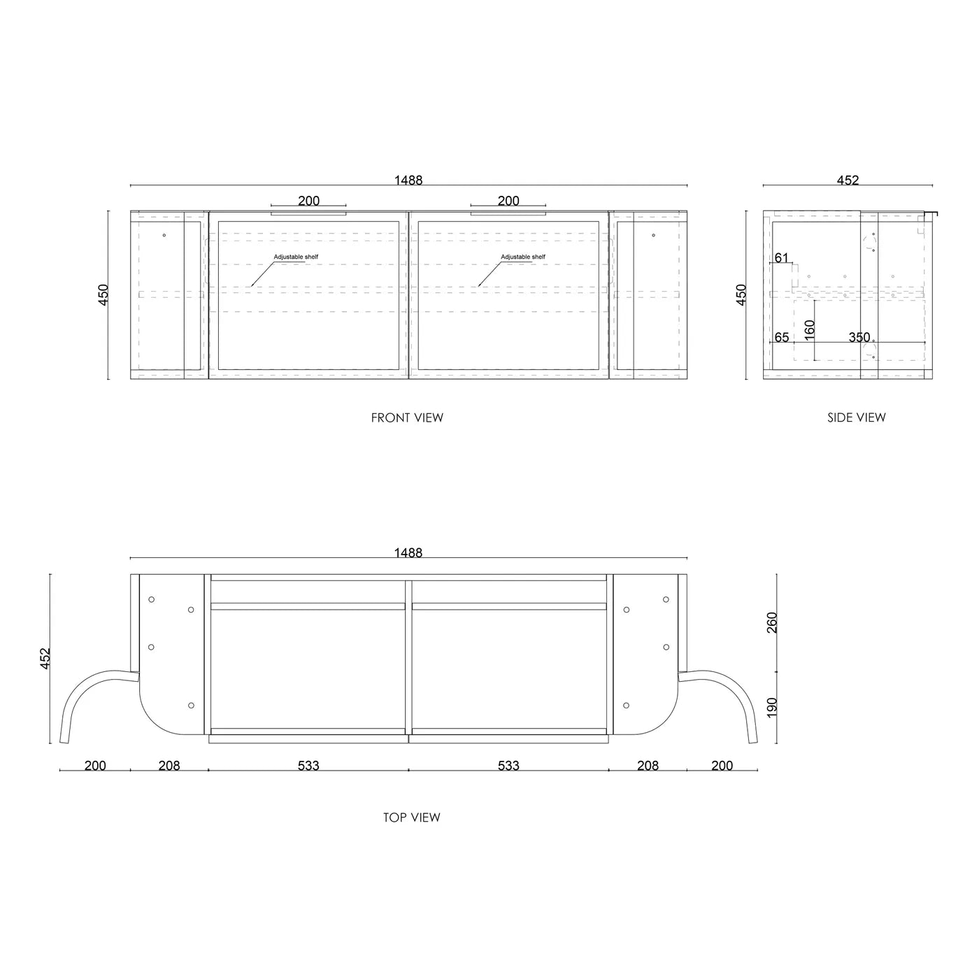 Hampshire Satin Black Stone Top Double Basin Curve Vanity - Otti | Tile Supplier Sydney