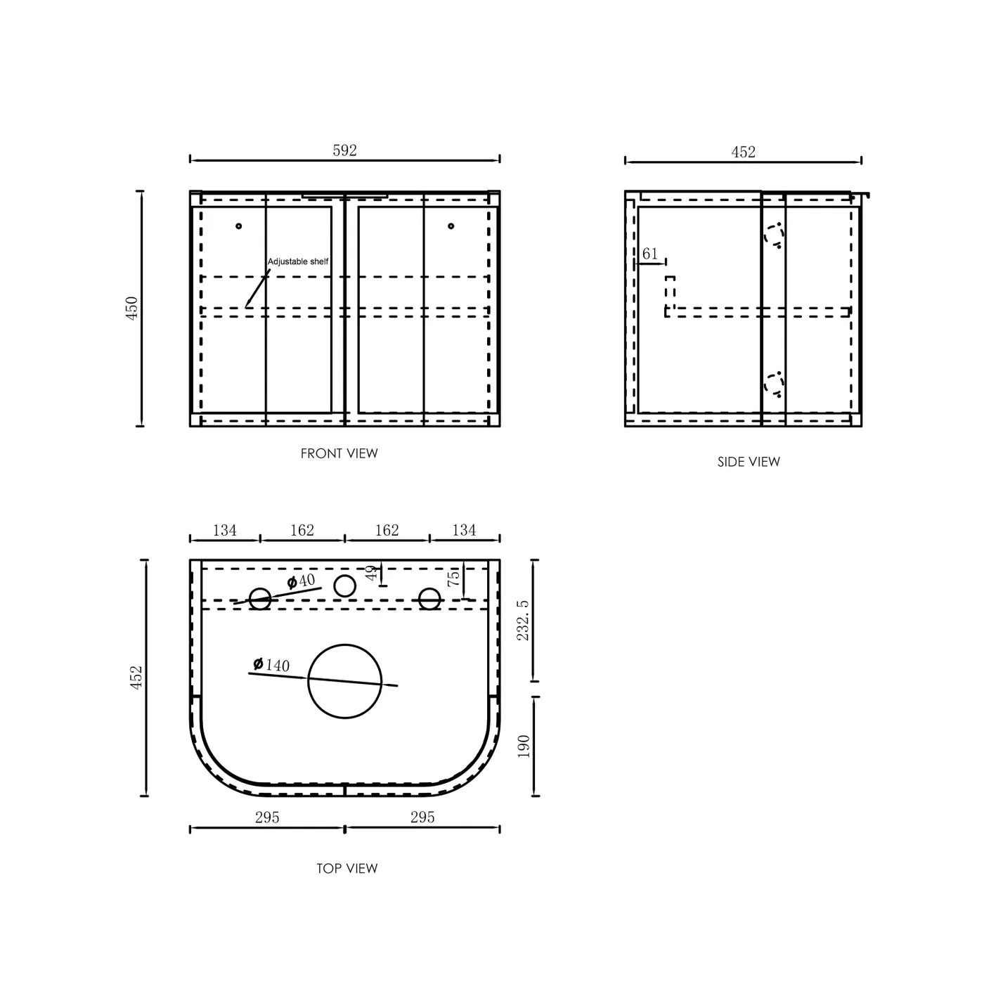 Hampshire Satin Black Stone Top Single Basin Curve Vanity - Otti | Tile Supplier Sydney