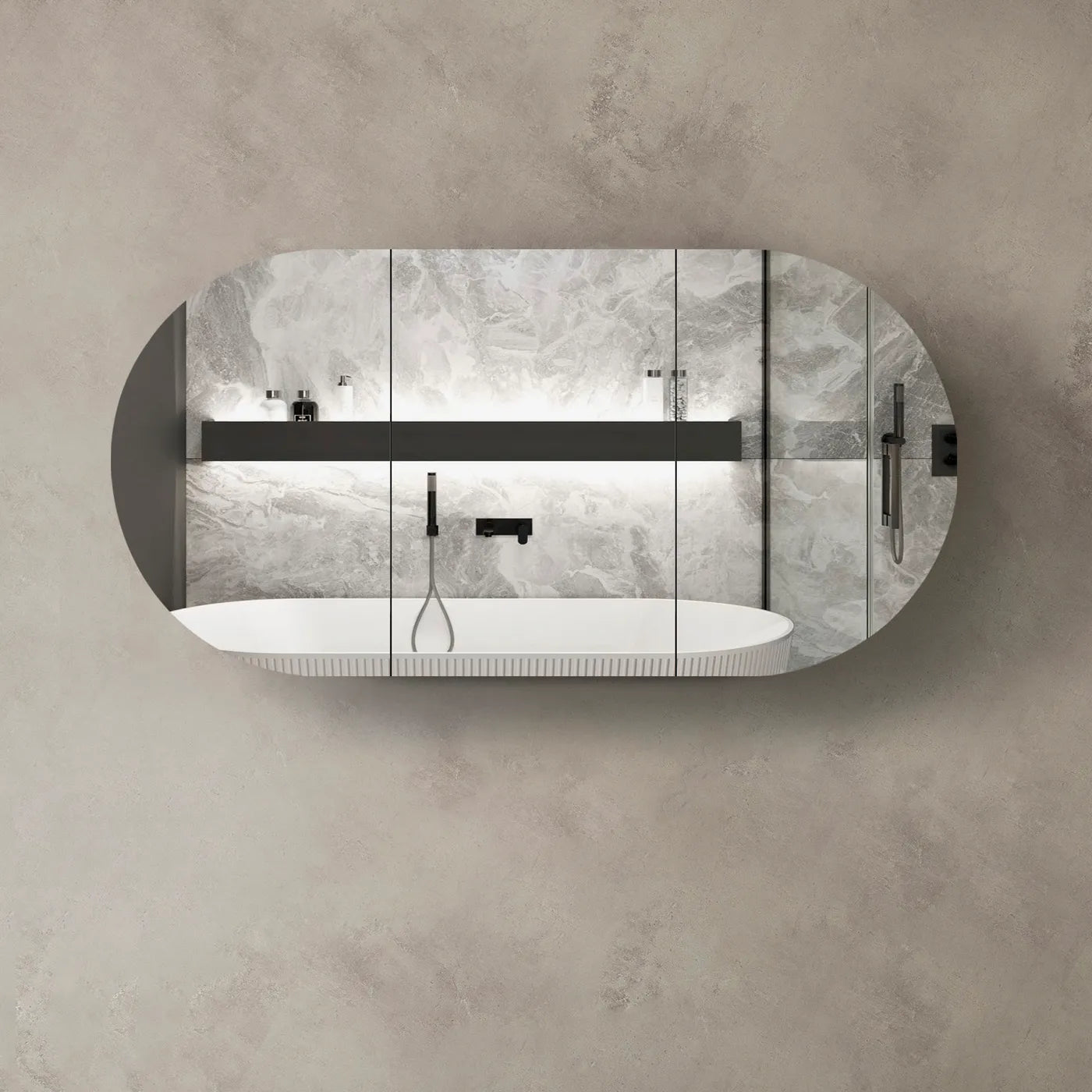 Bondi Shaving Cabinet | Black Oak 1800x900mm - Otti | Tile Supplier Sydney