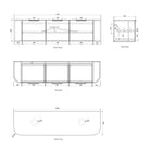 Bondi Woodland Oak Fluted Curved Double Basin Vanity - Otti | Tile Supplier Sydney