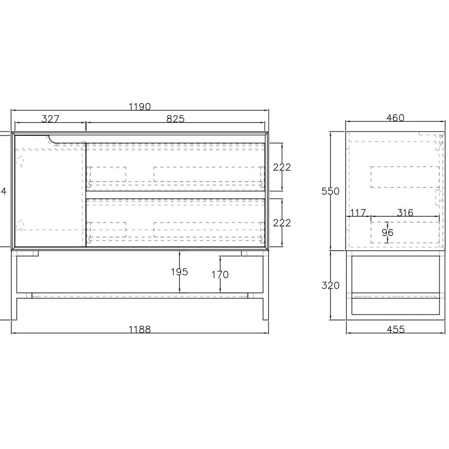 Byron Black Oak Ceramic Top Double Basin Vanity - Otti | Tile Supplier Sydney