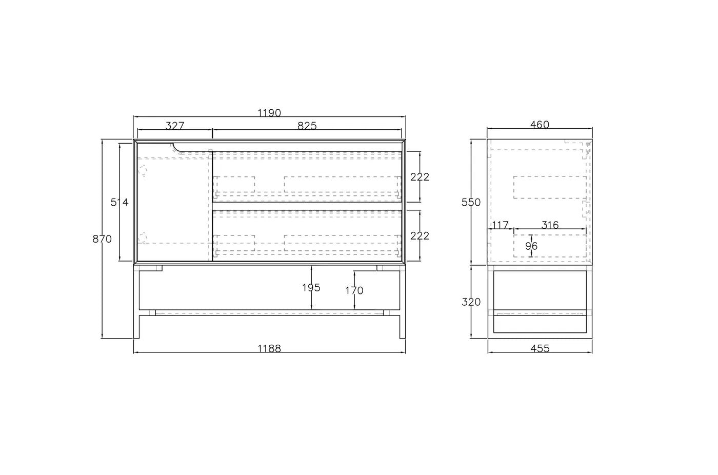 Byron Black Oak Ceramic Top Double Basin Vanity - Otti | Tile Supplier Sydney