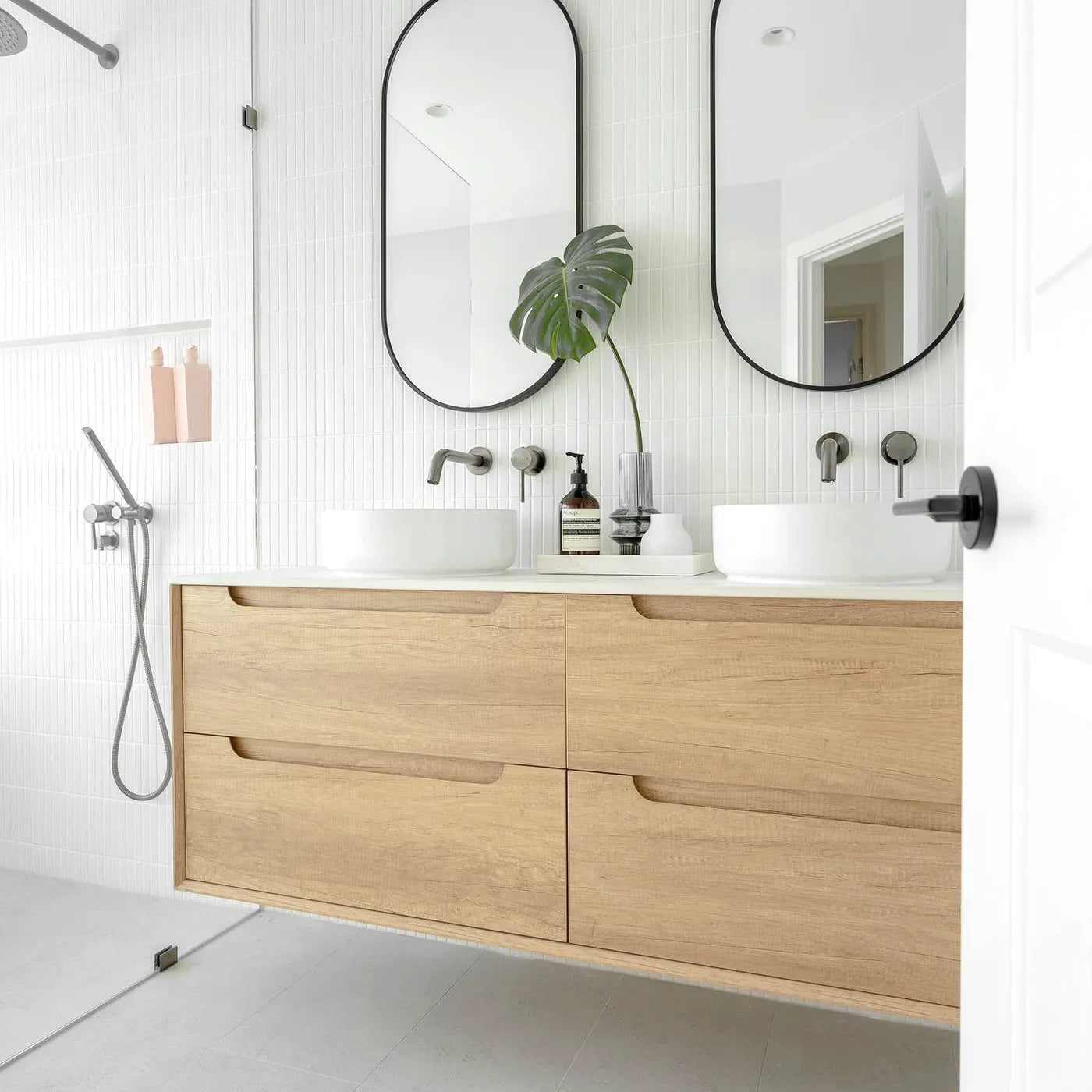 Byron Natural Oak Stone Top Double Basin Vanity - Otti | Tile Supplier Sydney
