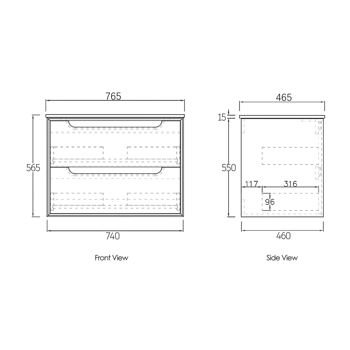 Byron Black Oak Ceramic Top Single Basin Vanity - Otti | Tile Supplier Sydney