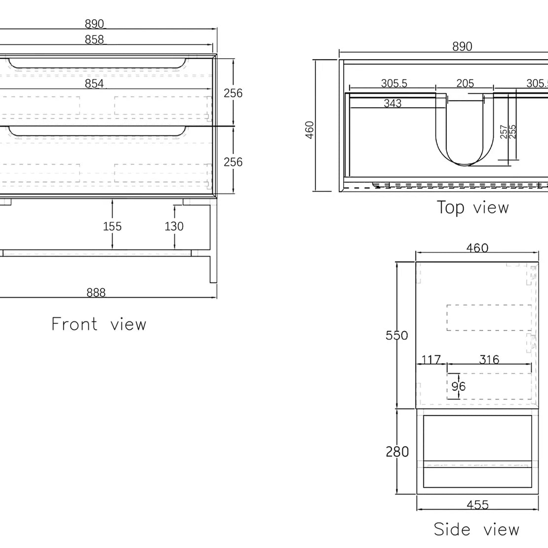 Byron Black Oak Stone Top Single Basin Vanity - Otti | Tile Supplier Sydney