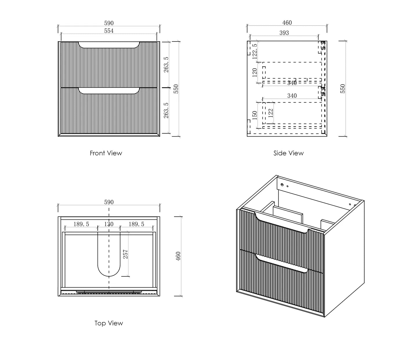 Byron Fluted Woodland Oak Ceramic Top Single Basin Vanity - Otti | Tile Supplier Sydney