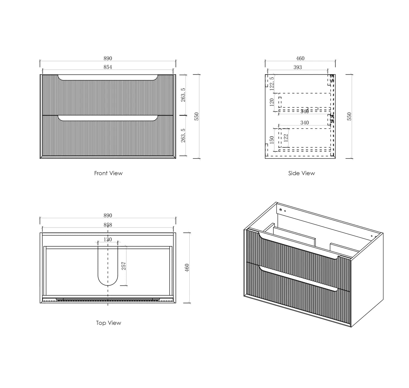 Byron Fluted Woodland Oak Stone Top Single Basin Vanity - Otti | Tile Supplier Sydney