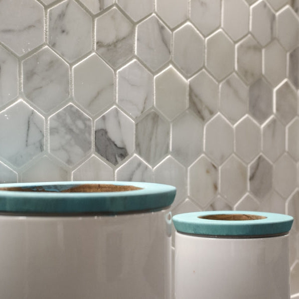 Bianco Carrara Marble Mosaic | Hexagon - Tilewave | Tile Supplier Sydney