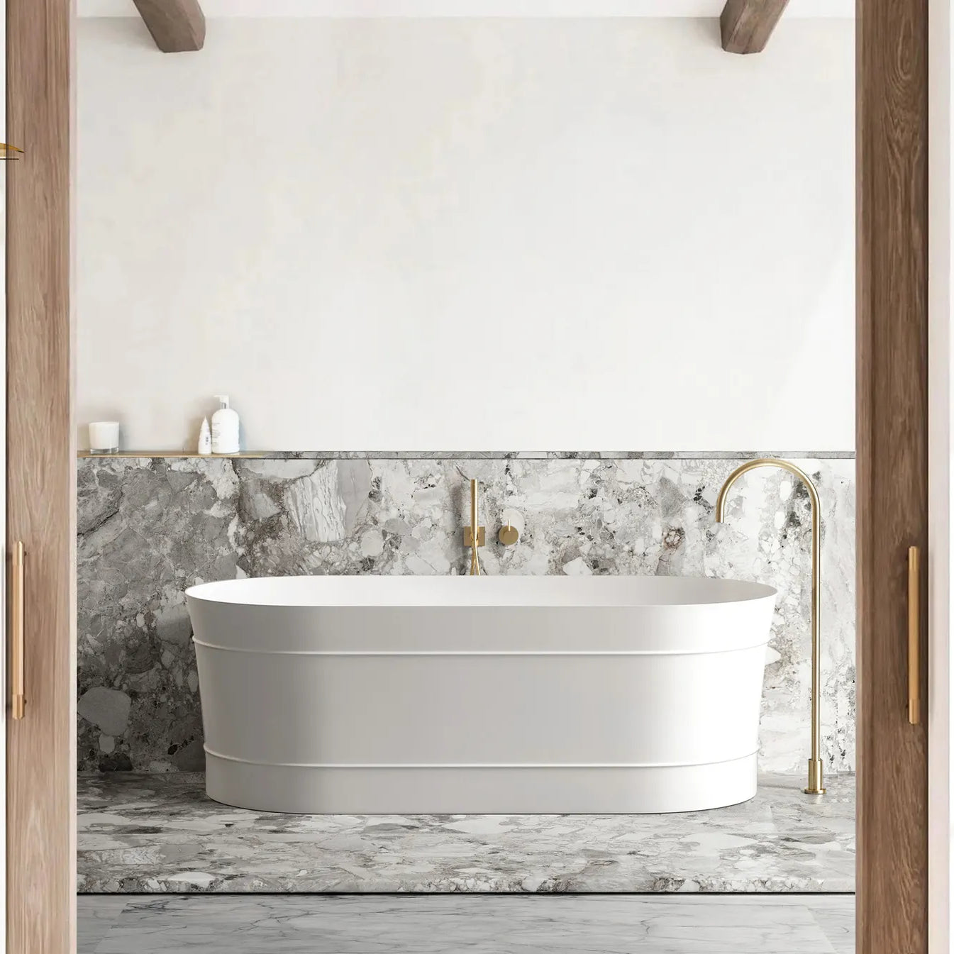 Bondi 1500mm Matte White Freestanding Bath - Otti | Tile Supplier Sydney