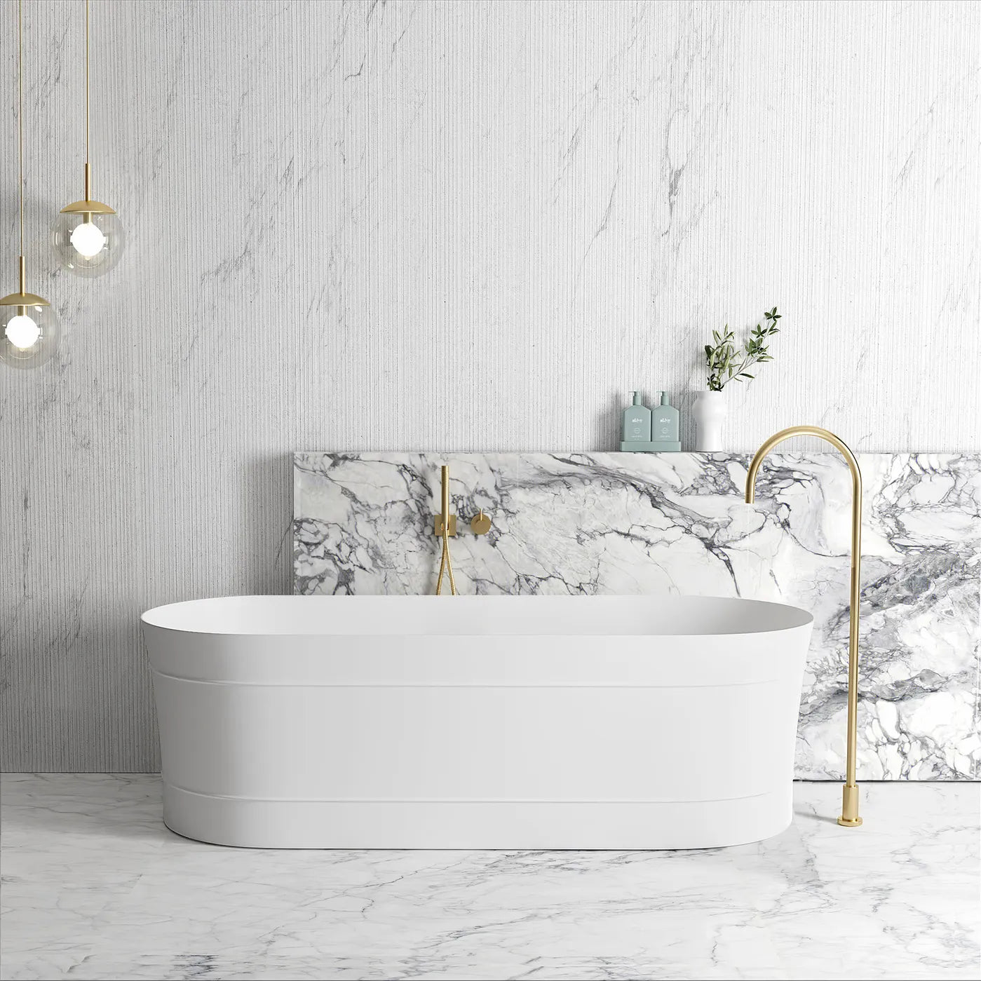 Bondi 1700mm Matte White Freestanding Bath - Otti | Tile Supplier Sydney