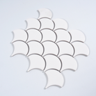 Lagoon Fish Scale Mosaic Tile 74x70mm Matt White - Tilewave | Tile Supplier Sydney