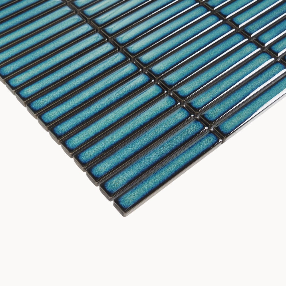 Fuji Crystal Glazed Mosaic Tile 12.8x95mm Emerald - Tilewave | Tile Supplier Sydney
