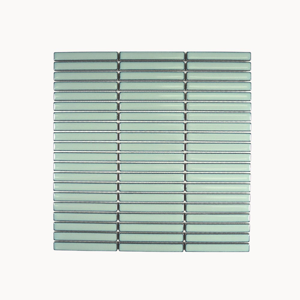 Fuji Crystal Glazed Mosaic Tile 12.8x95mm Sage Green - Tilewave | Tile Supplier Sydney