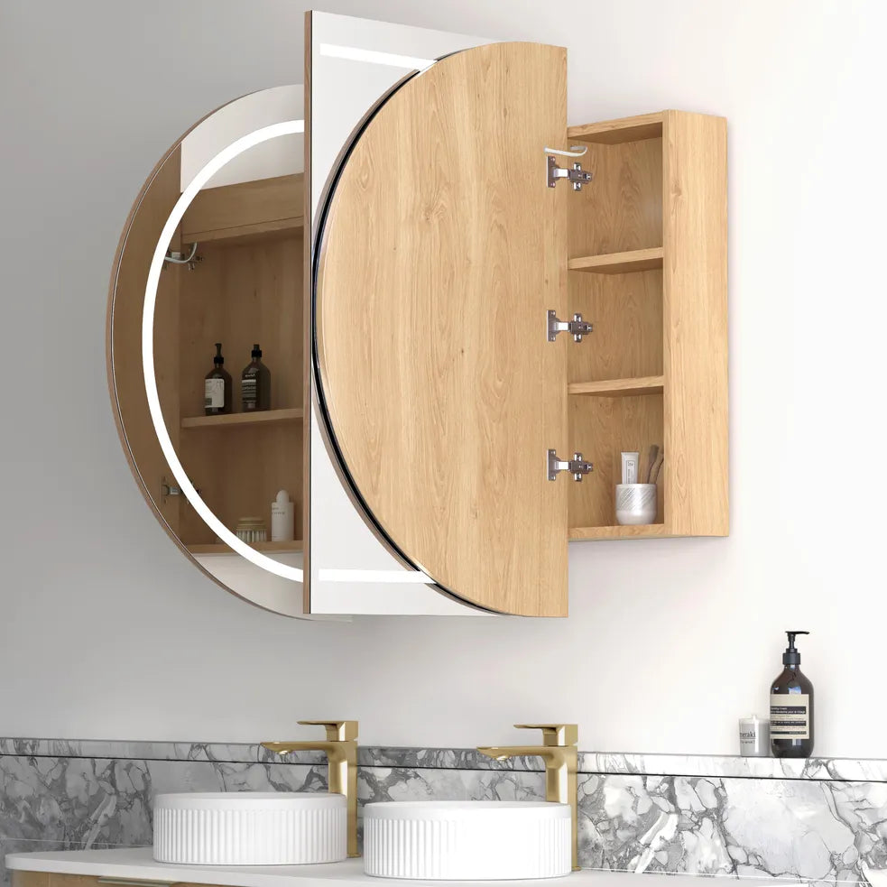 Bondi LED Shaving Cabinet | Natural Oak - Otti | Tile Supplier Sydney