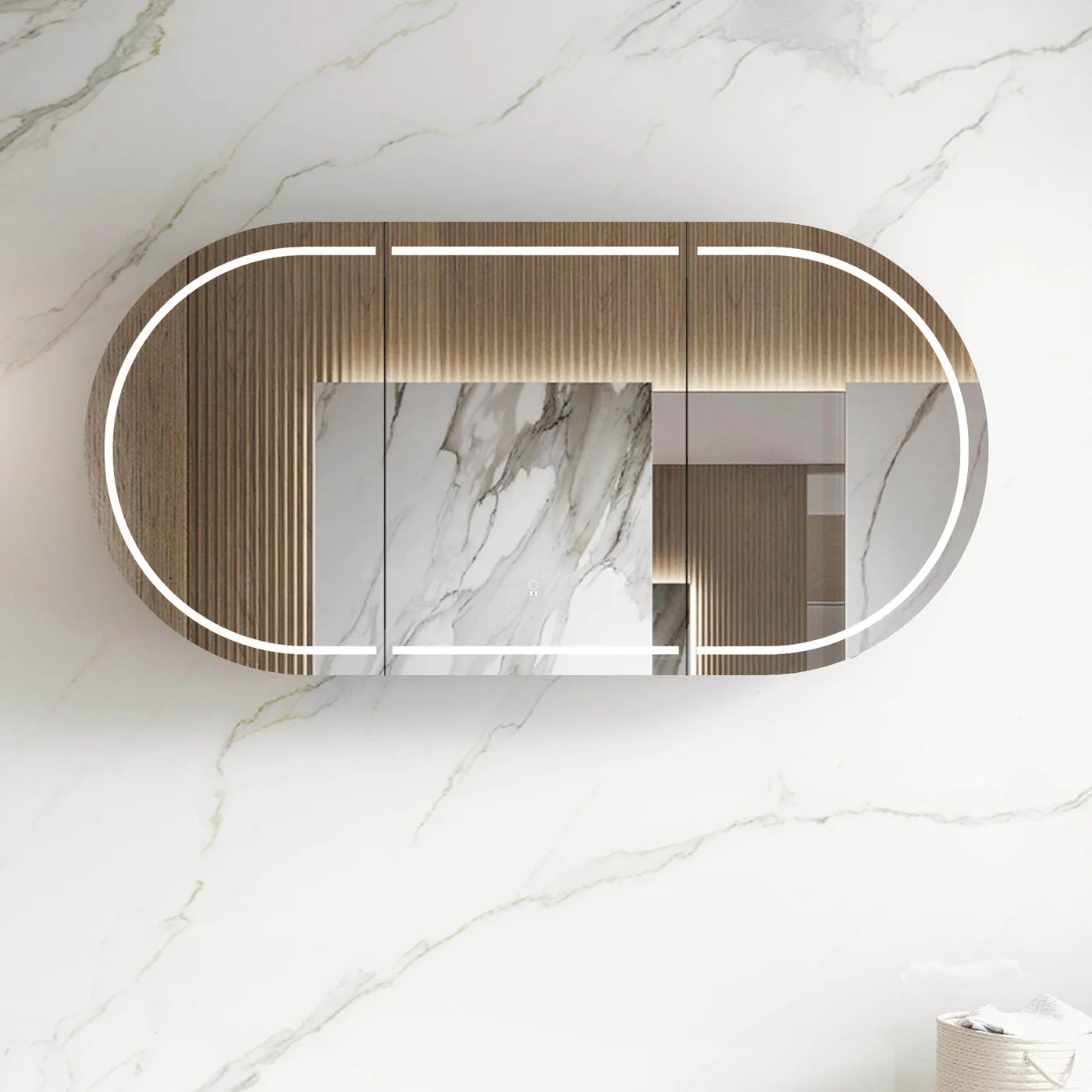 Bondi LED Shaving Cabinet | Natural Oak 1800x900mm - Otti | Tile Supplier Sydney