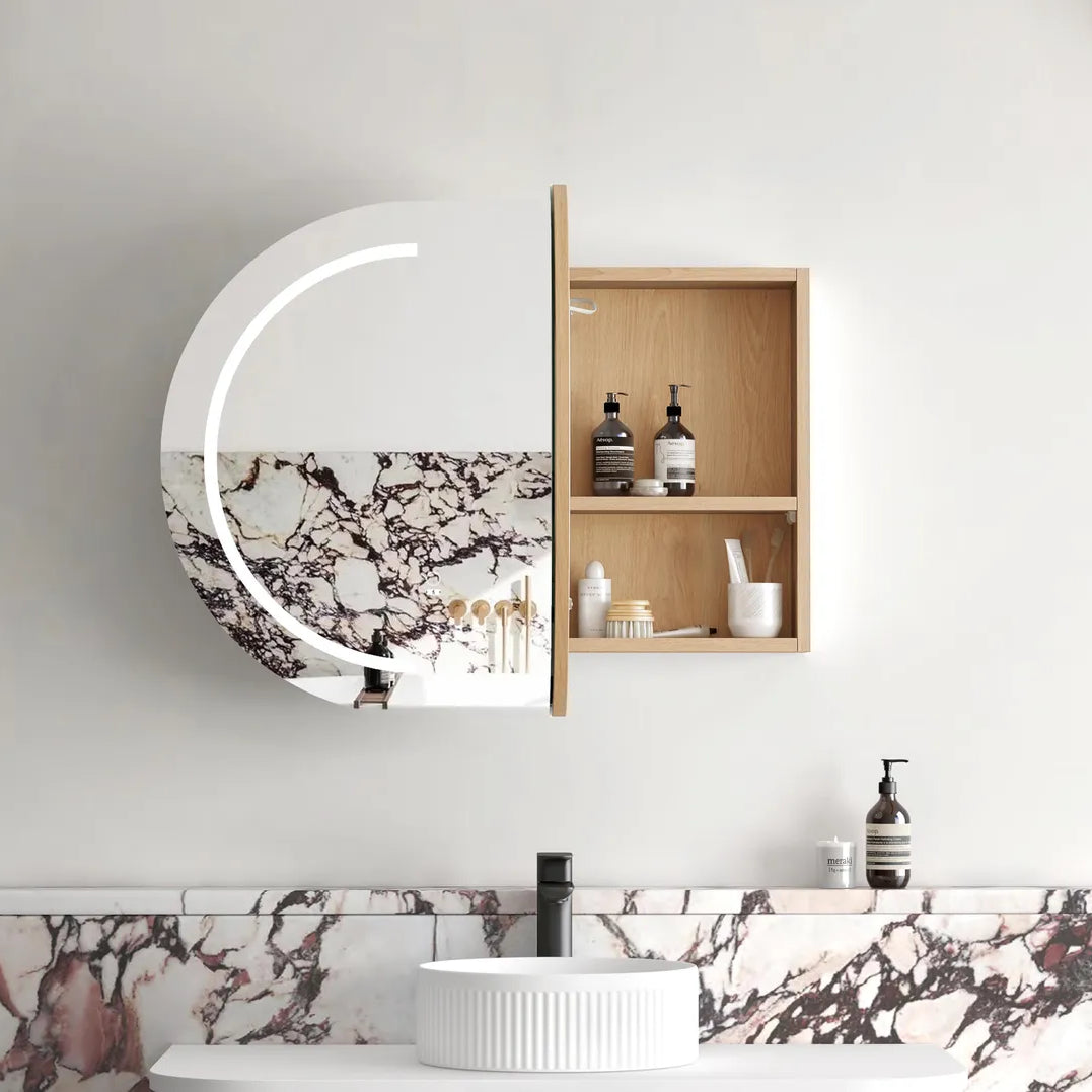 Bondi LED Shaving Cabinet | Natural Oak - Otti | Tile Supplier Sydney