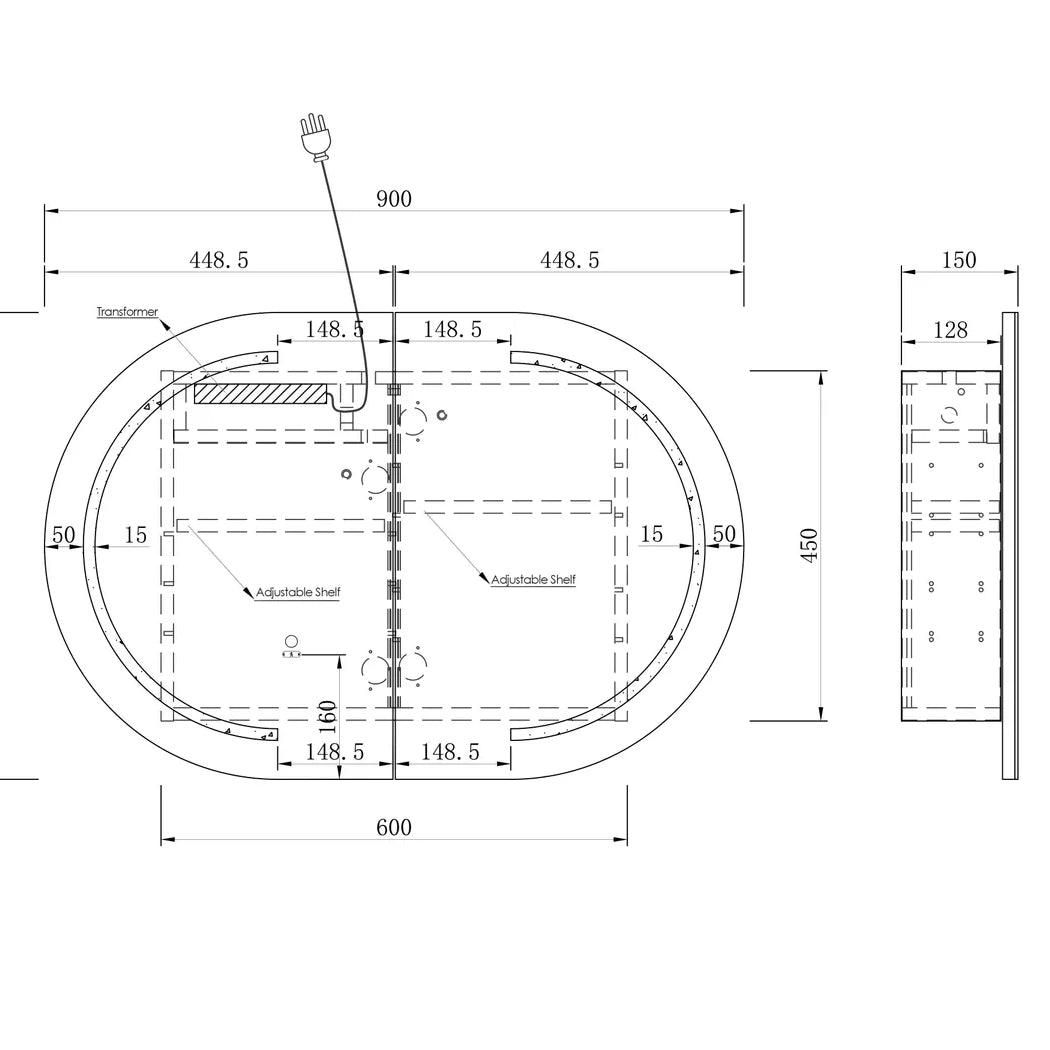 Bondi LED Shaving Cabinet | White - Otti | Tile Supplier Sydney
