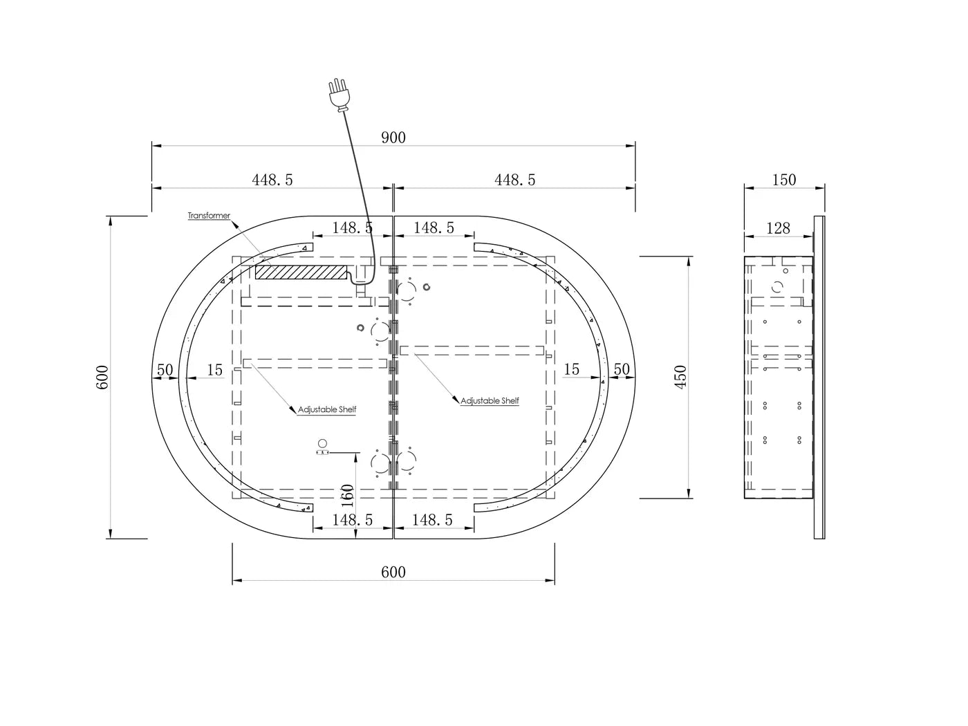 Bondi LED Shaving Cabinet | White - Otti | Tile Supplier Sydney