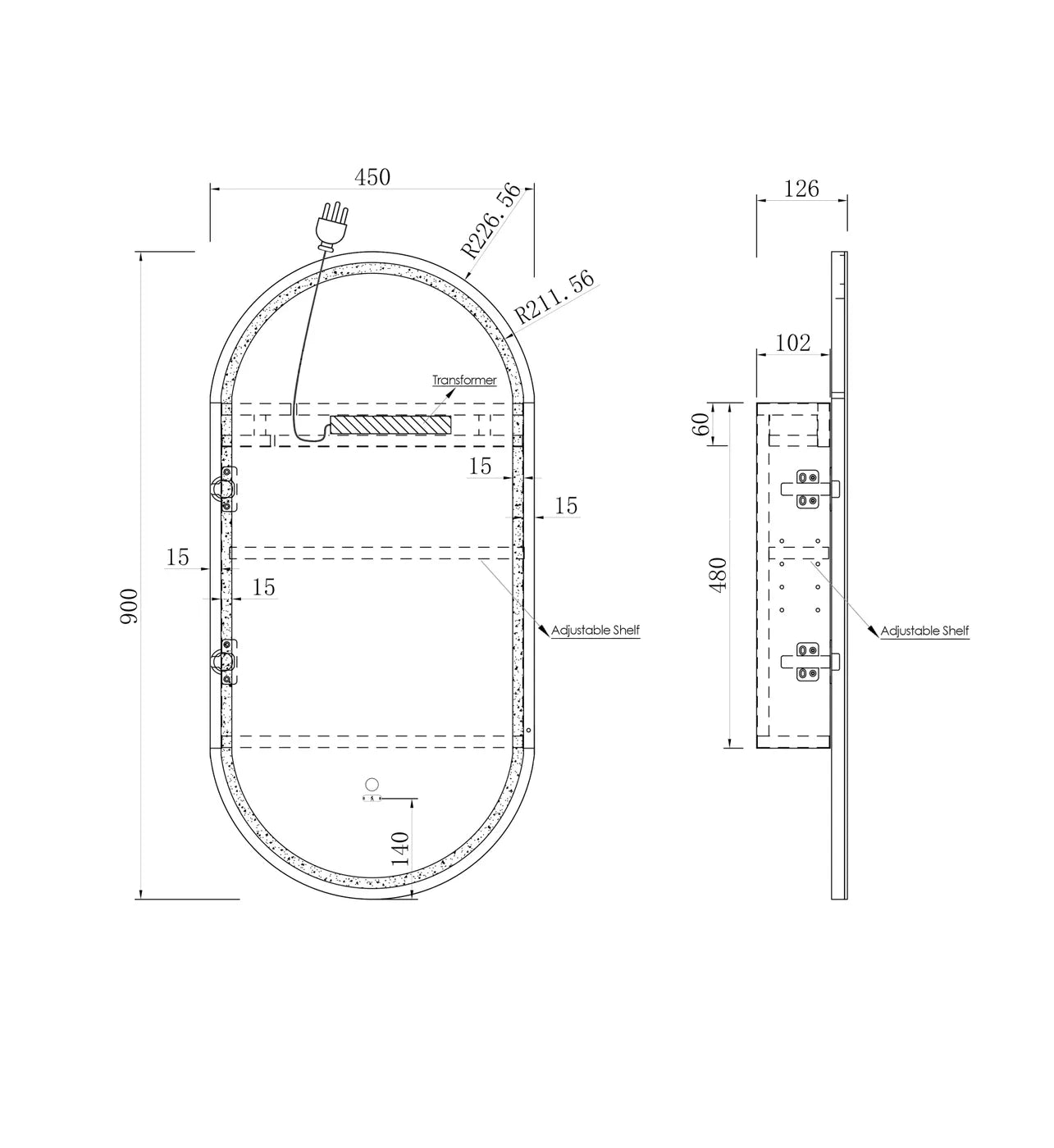Noosa LED Shaving Cabinet | Natural Oak - Otti | Tile Supplier Sydney