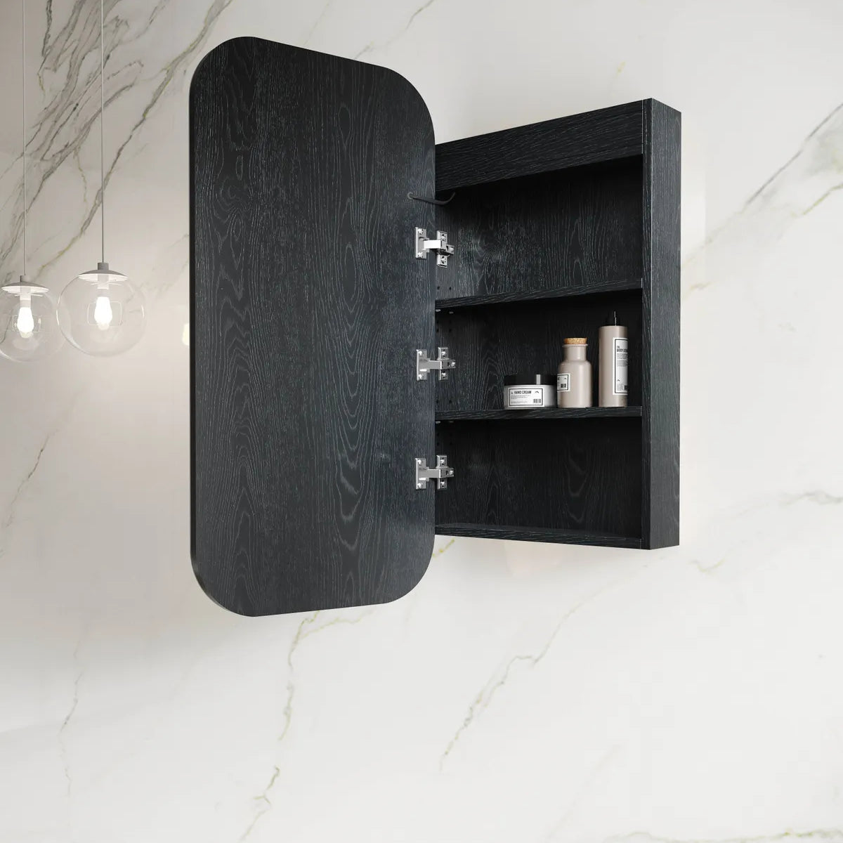 Newport LED Shaving Cabinet | Black Oak - Otti | Tile Supplier Sydney