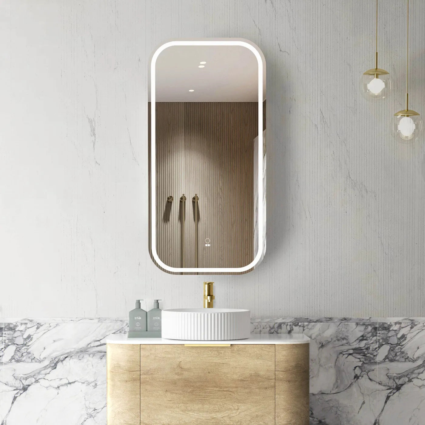 Newport LED Shaving Cabinet | Natural Oak - Otti | Tile Supplier Sydney