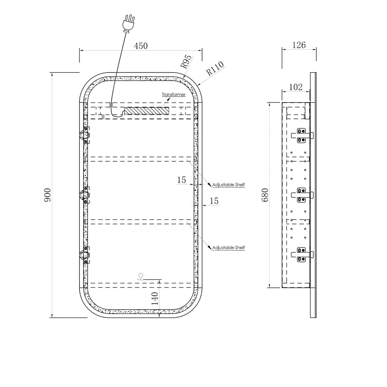 Newport LED Shaving Cabinet | Natural Oak - Otti | Tile Supplier Sydney