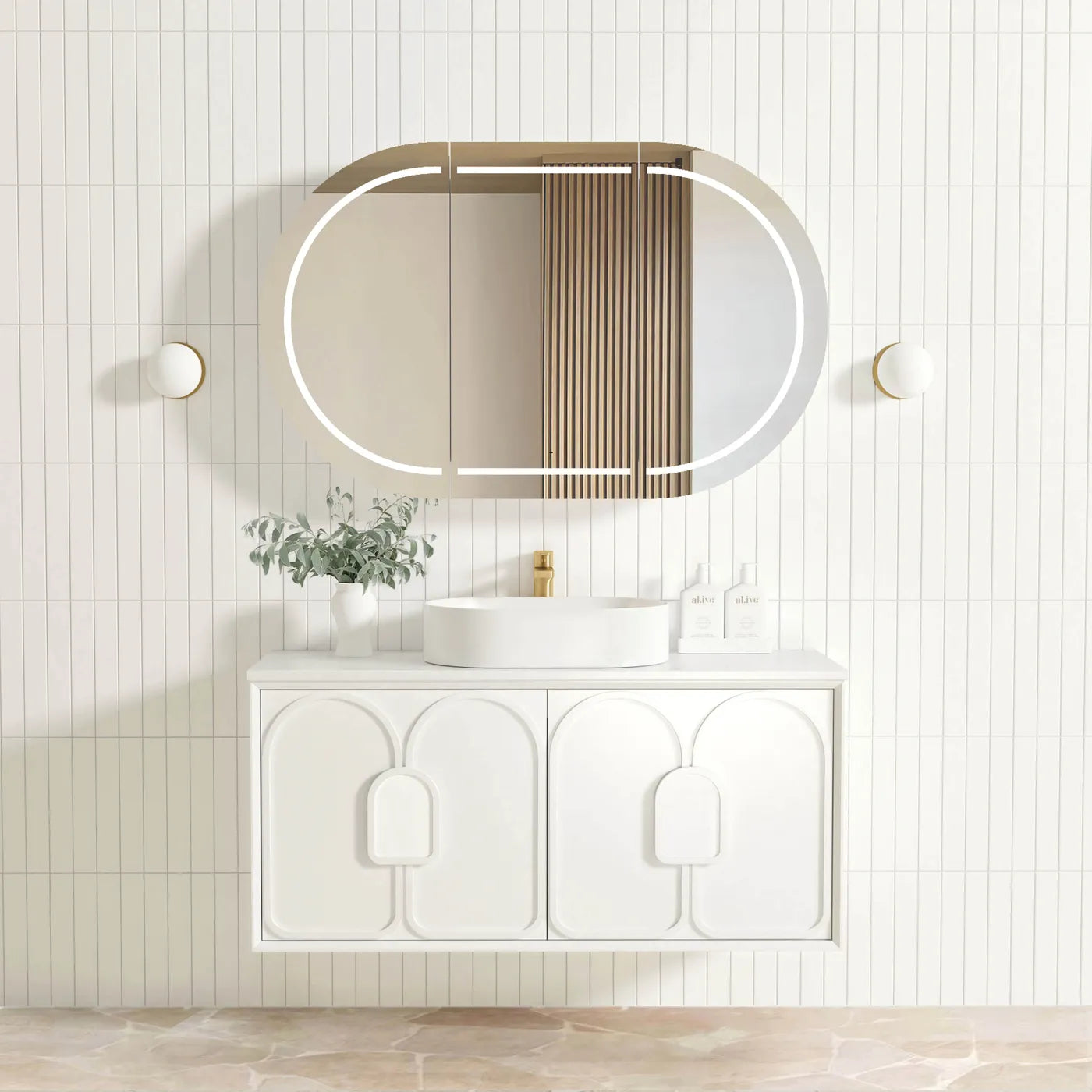 Laguna Matte White Stone Top Single Basin Vanity 1200mm - Otti | Tile Supplier Sydney