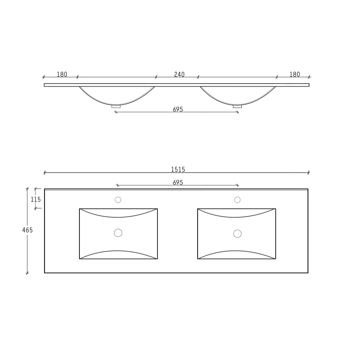 Laguna American Black Oak Ceramic Top Double Basin Vanity - Otti | Tile Supplier Sydney