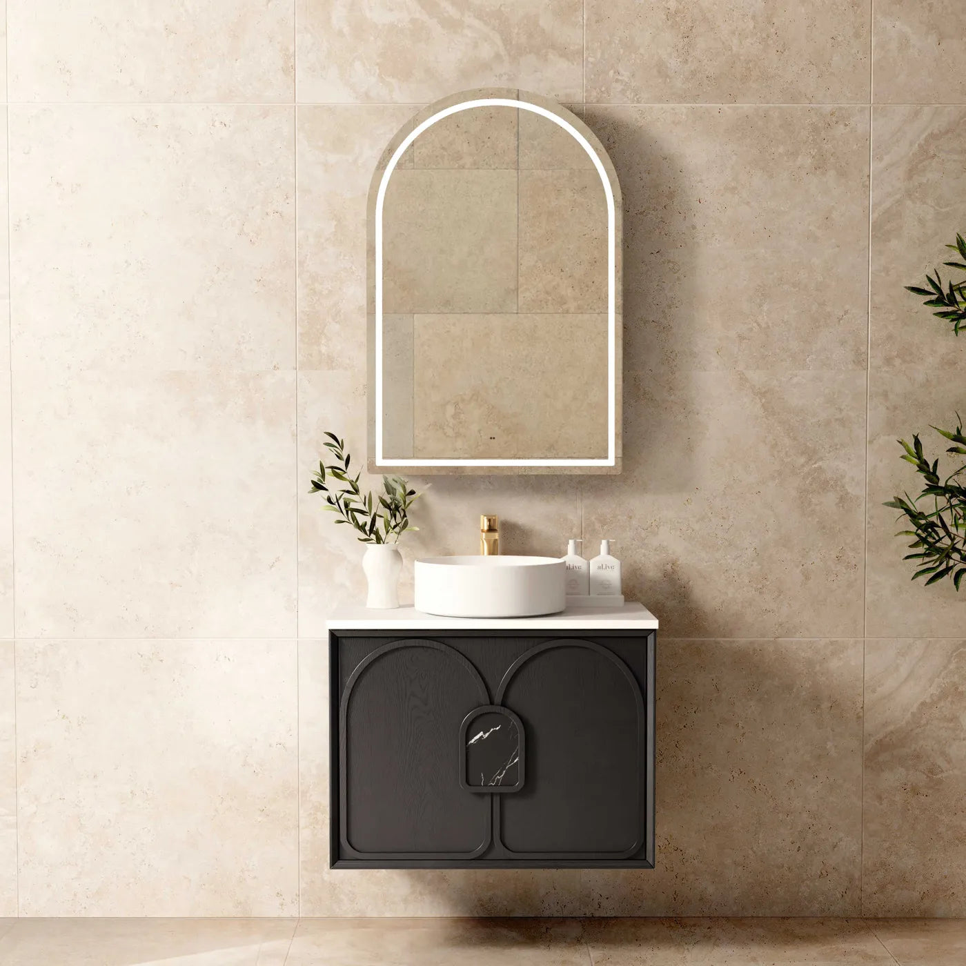 Laguna American Black Oak Stone Top Single Basin Vanity 750mm - Otti | Tile Supplier Sydney