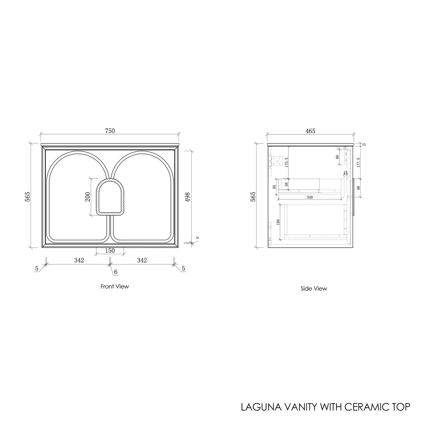 Laguna American Black Oak Ceramic Top Single Basin Vanity - Otti | Tile Supplier Sydney