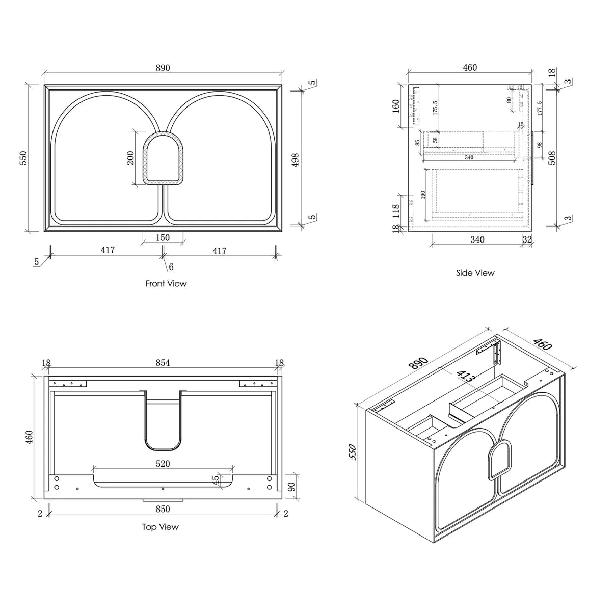 Laguna American Black Oak Stone Top Single Basin Vanity - Otti | Tile Supplier Sydney