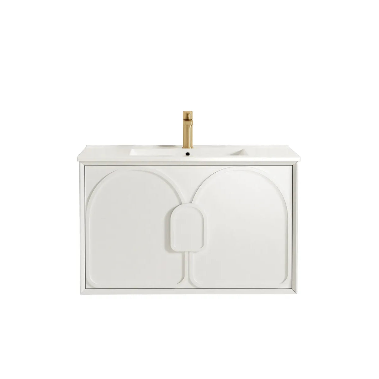 Laguna Matte White Ceramic Top Single Basin Vanity 900mm - Otti | Tile Supplier Sydney