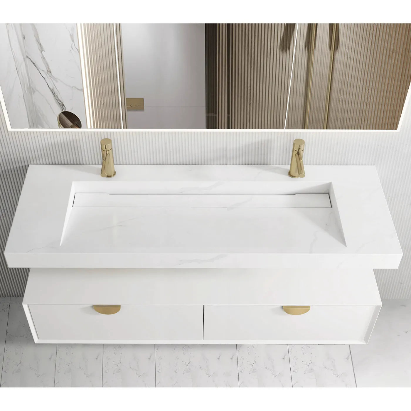 Moonlight Double Basin Vanity with Cabinet - Otti | Tile Supplier Sydney